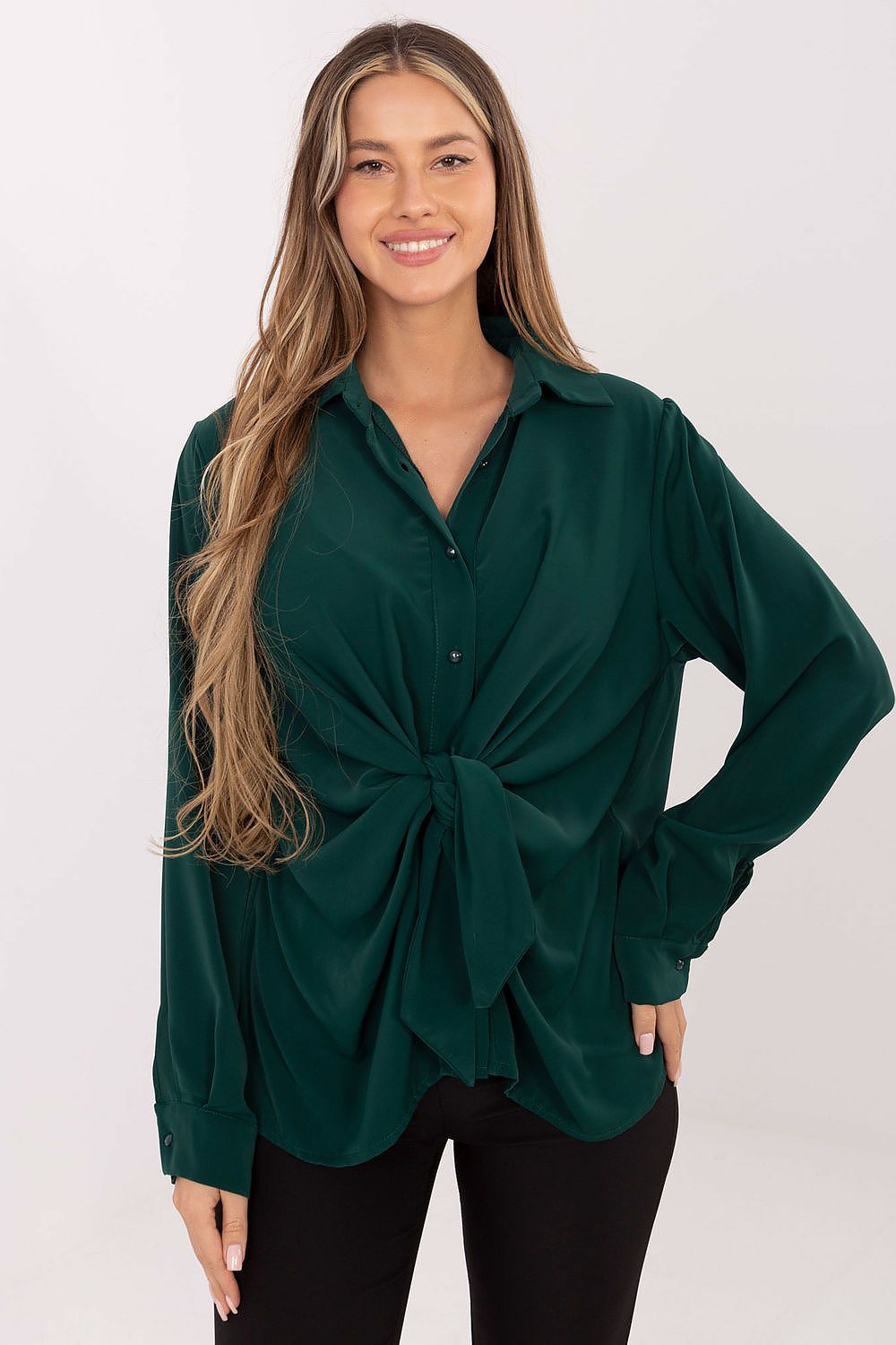 Damen Bluse Langarm mit Bindung – Elegant & Vielseitig