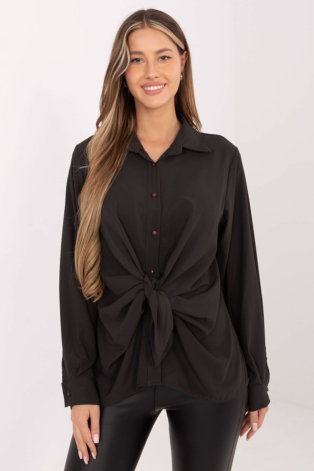 Damen Bluse Langarm mit Bindung – Elegant & Vielseitig