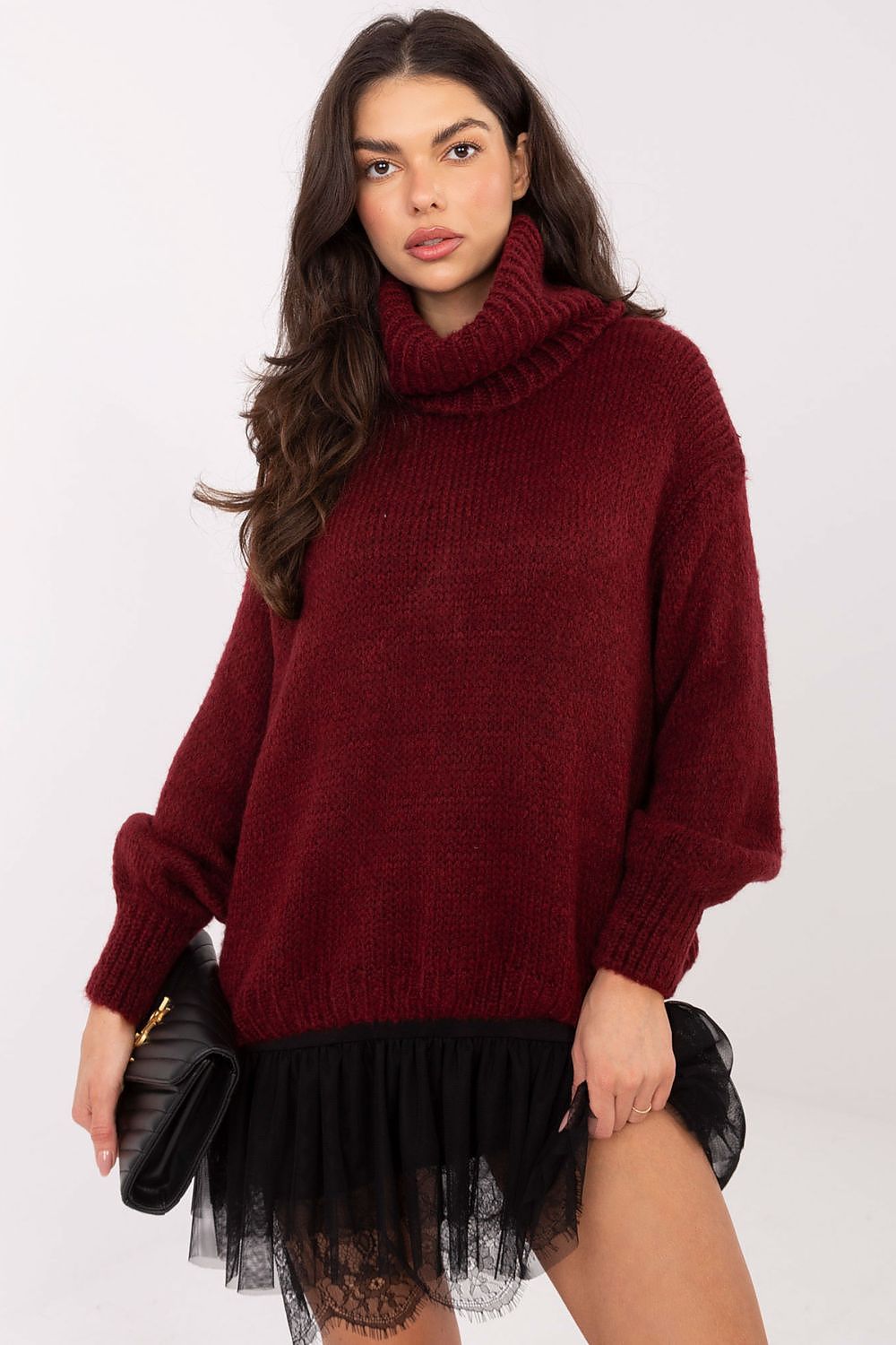 Rollkragenpullover Damen Mohair Locker Leicht