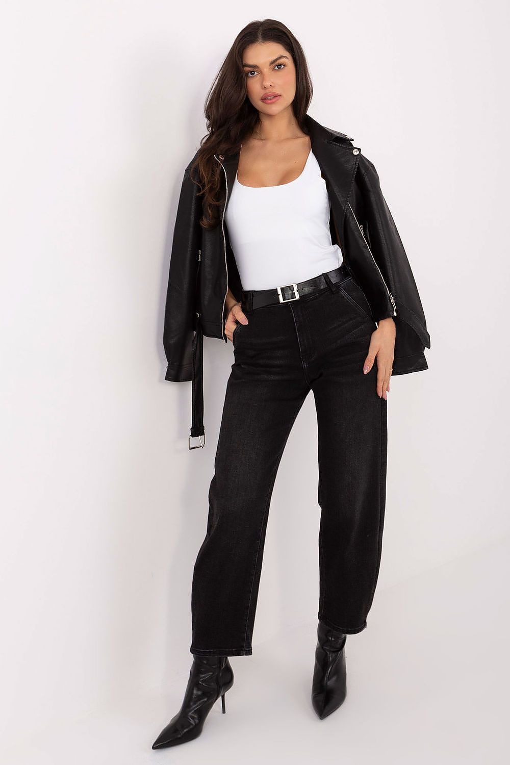 Damen Jeans High Waist mit Gürtel – Stylisch & Vielseitig
