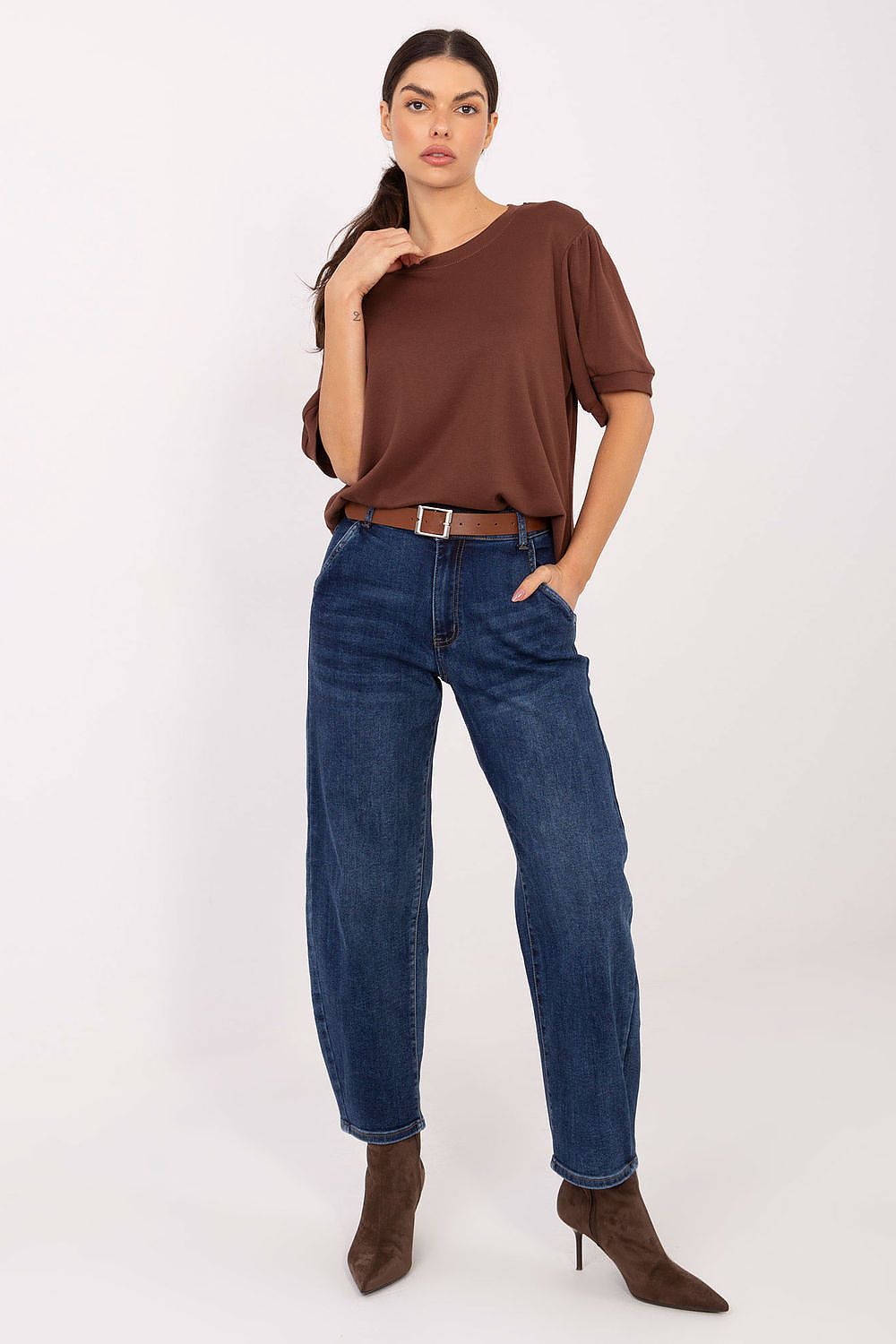 Damen Jeans High Waist mit Gürtel – Stylisch & Vielseitig