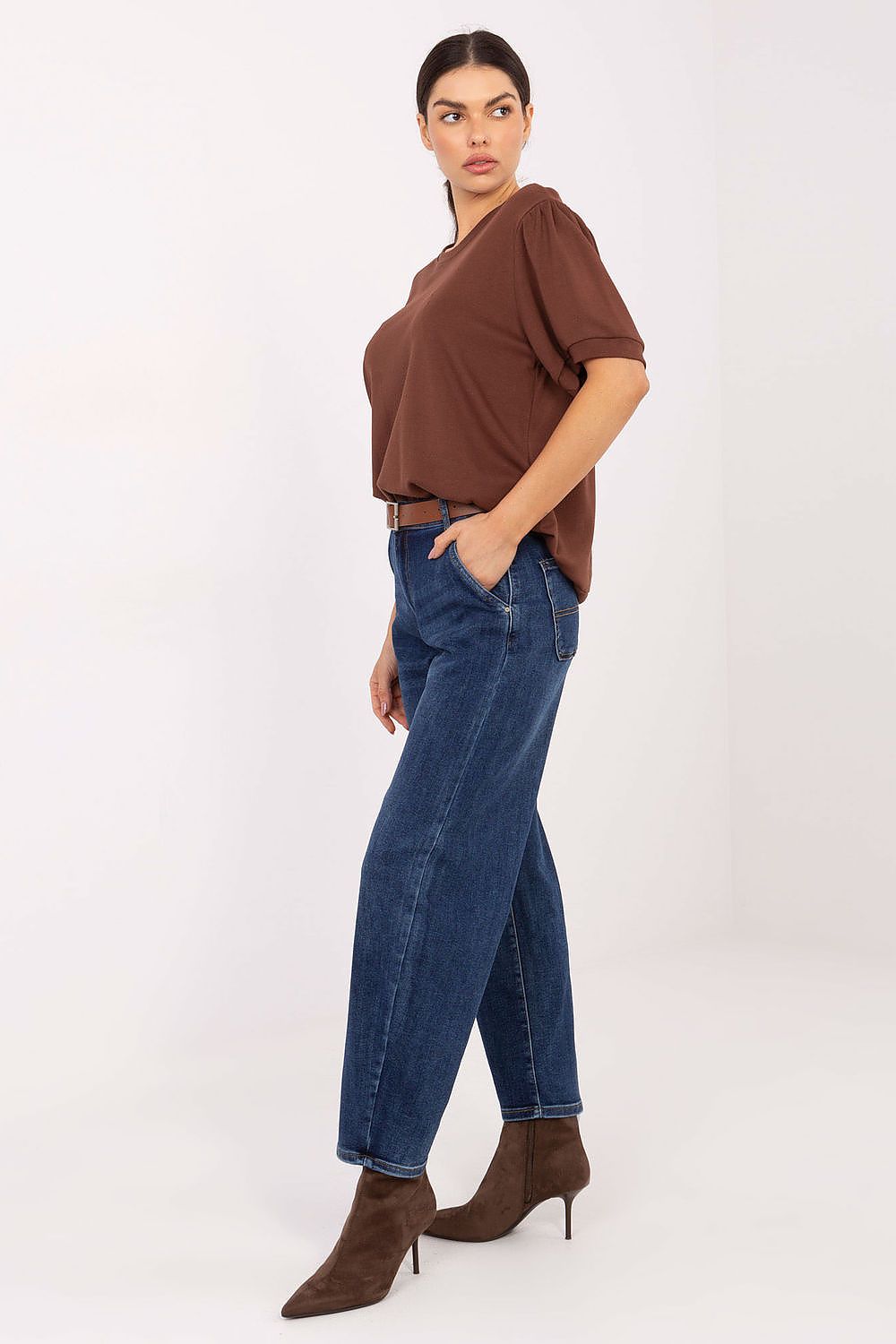 Damen Jeans High Waist mit Gürtel – Stylisch & Vielseitig
