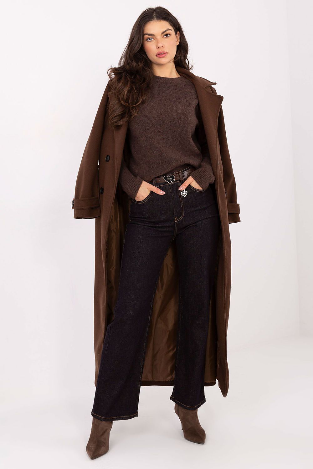 Straight Leg Jeans Damen High Waist Gürtel Baumwolle XS-XL