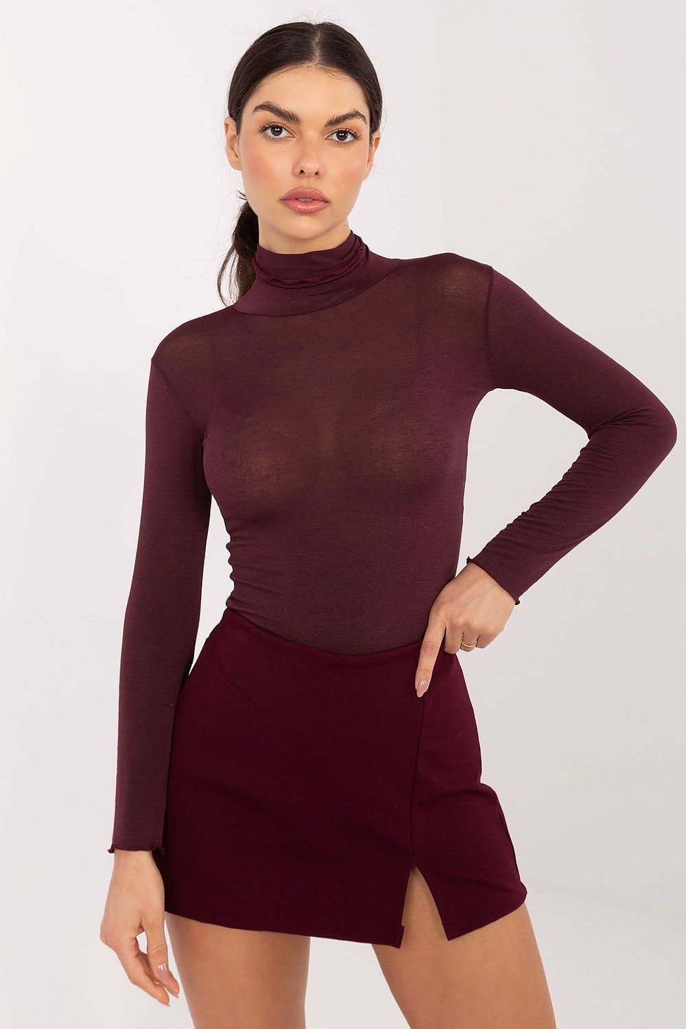Longsleeve Damen Rollkragen Kaschmir Viskose Elegant
