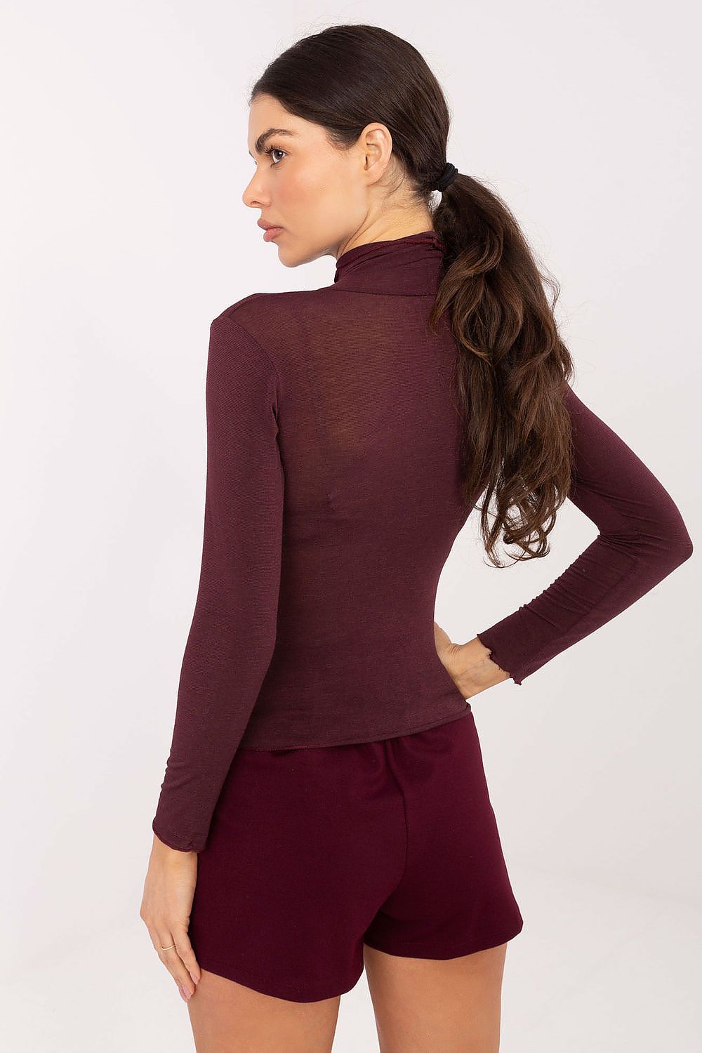 Longsleeve Damen Rollkragen Kaschmir Viskose Elegant
