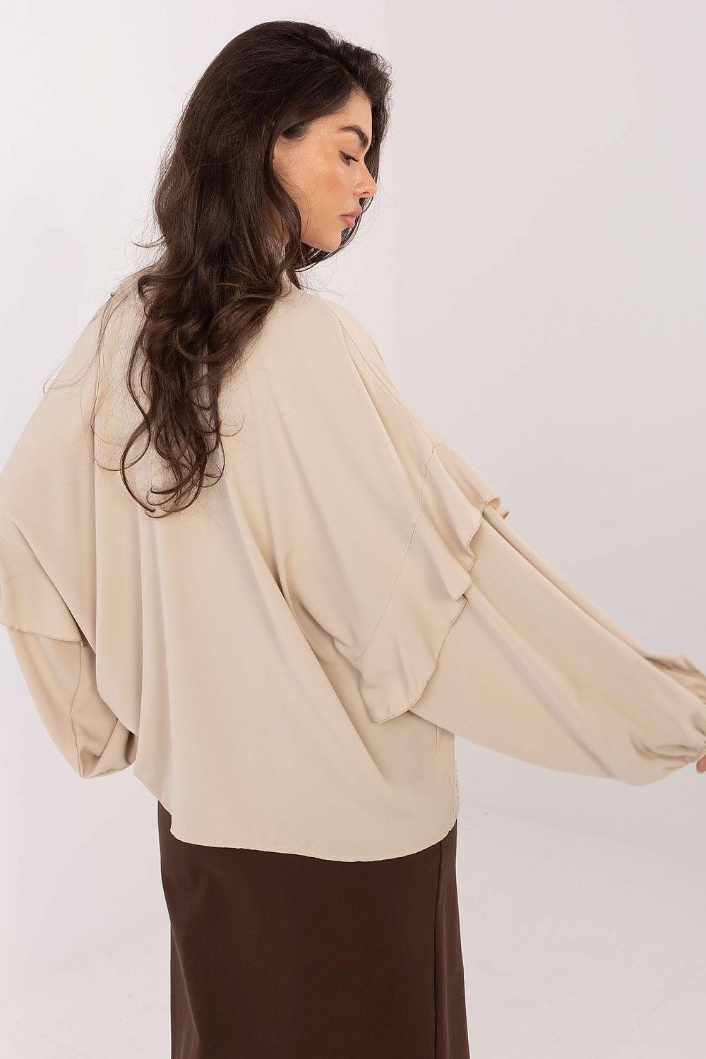 Hemd Damen Langarm Puffärmel Schleife Elegant