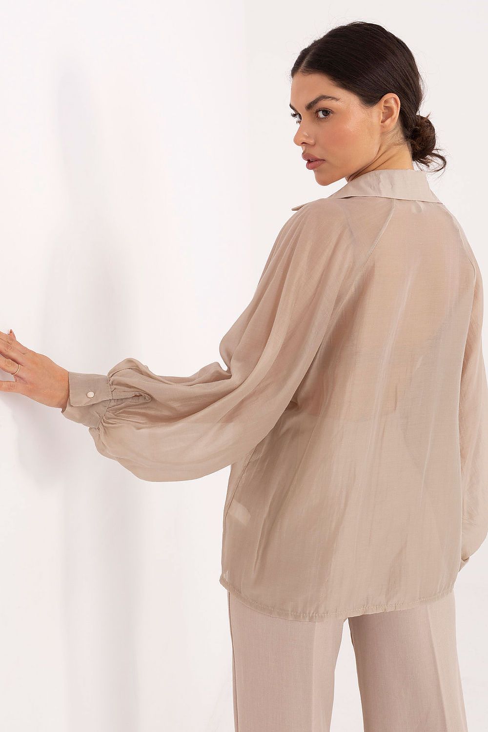 Damen Bluse Puffärmel Transparent – Elegant & Feminin