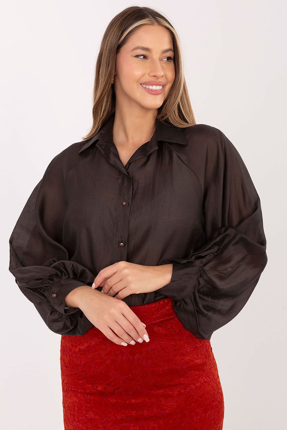 Damen Bluse Puffärmel Transparent – Elegant & Feminin
