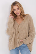 Cardigan Damen V-Ausschnitt Knöpfe Wolle Acryl