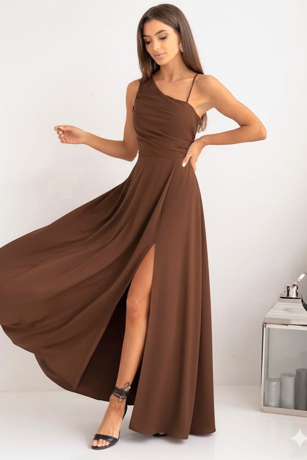 Langes Kleid Damen braun – Elegantes Maxikleid in großen Größen