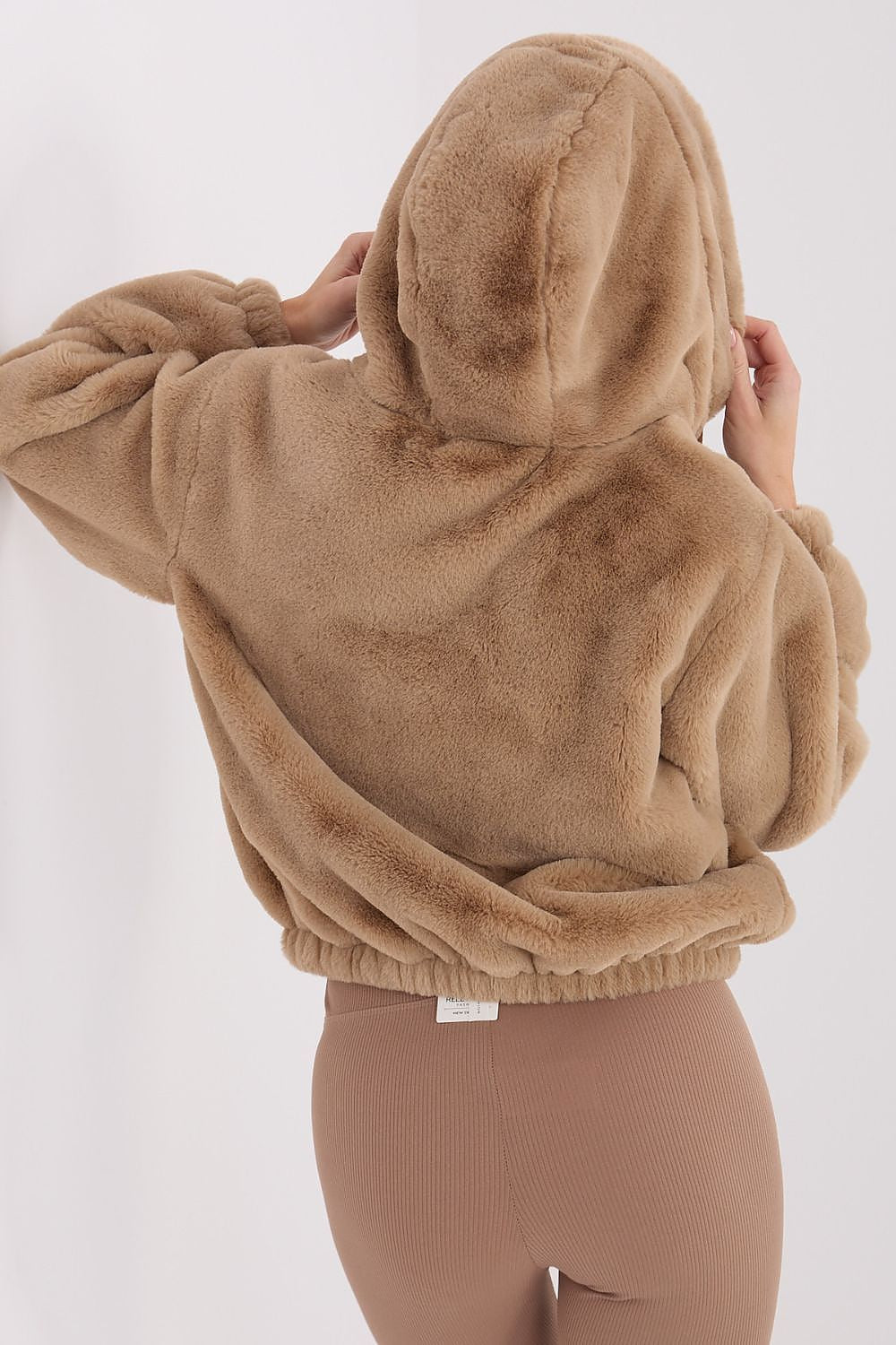 Jacke Damen Kunstfell Kapuze Kurz Übergang Winter