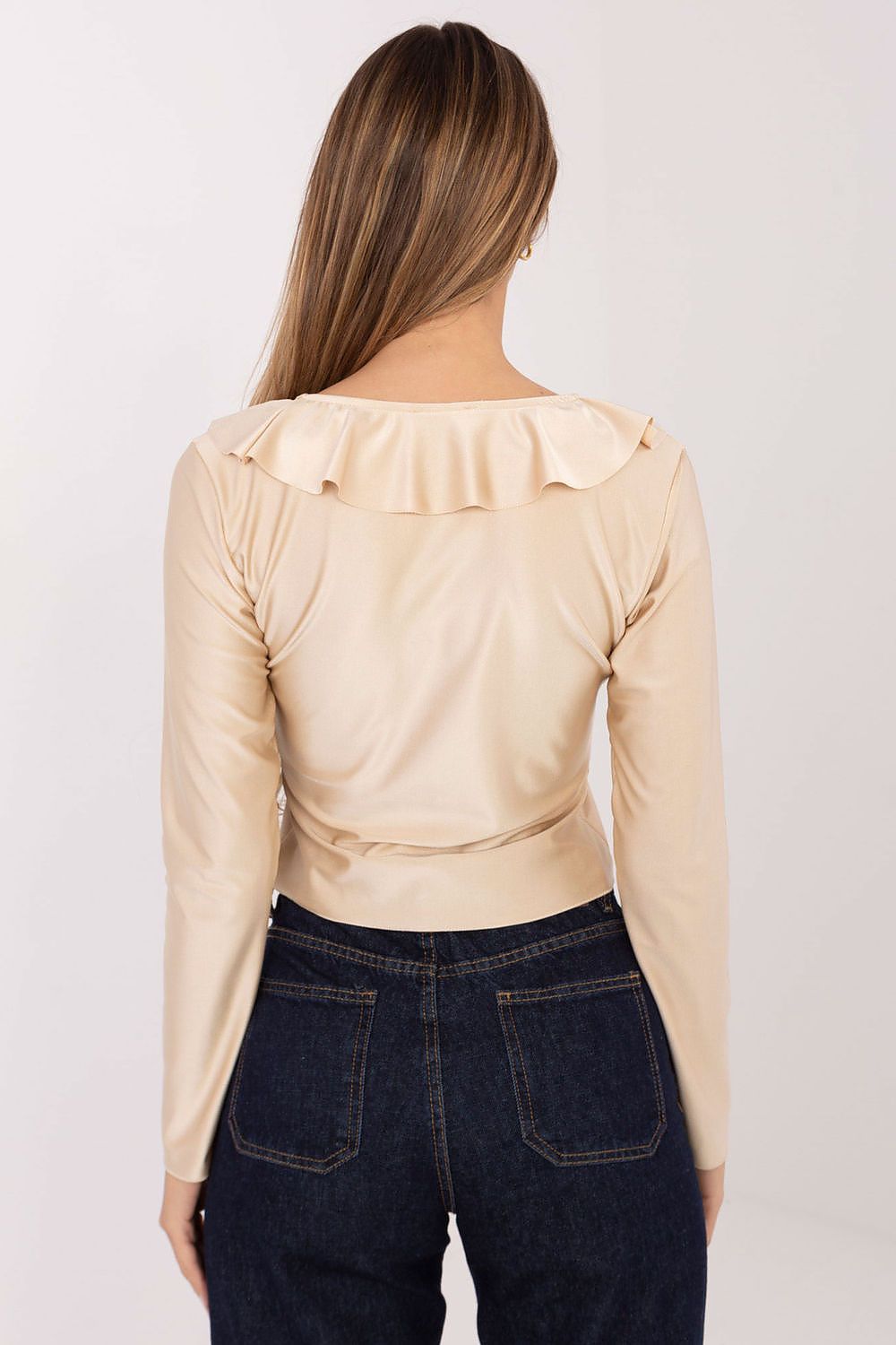 Damen Bluse mit Rüsche & Bindung – Elegant & Festlich