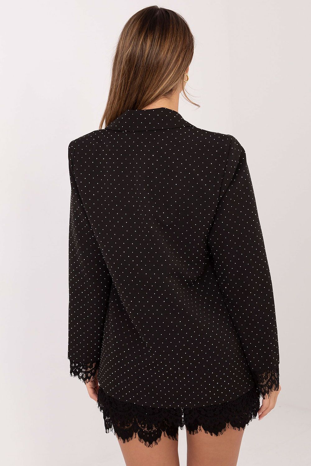 Damen Blazer mit Strass & Spitze – Elegant & Glamourös