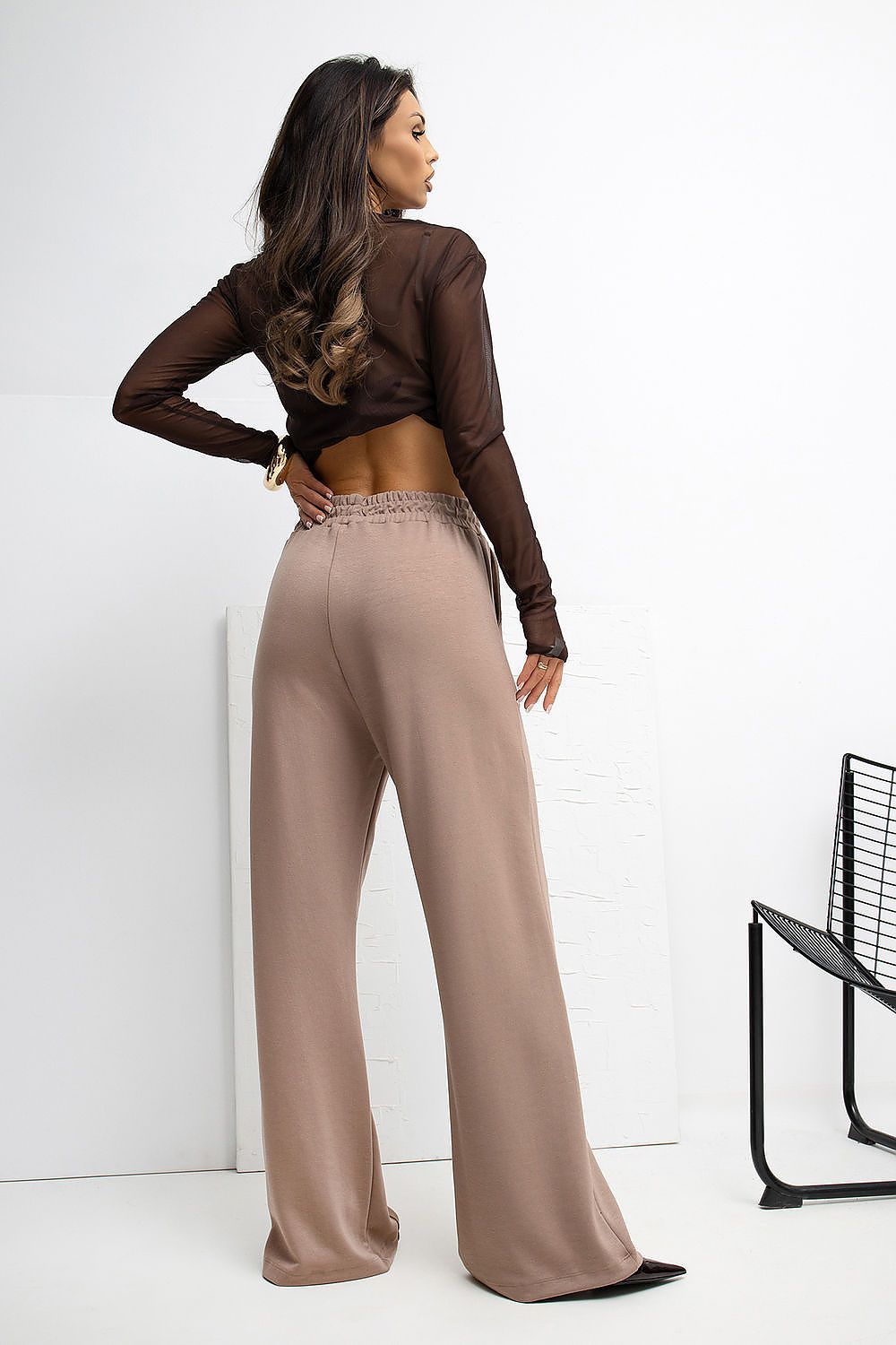 Jogginghose Damen Wide Leg High Waist Weich Casual