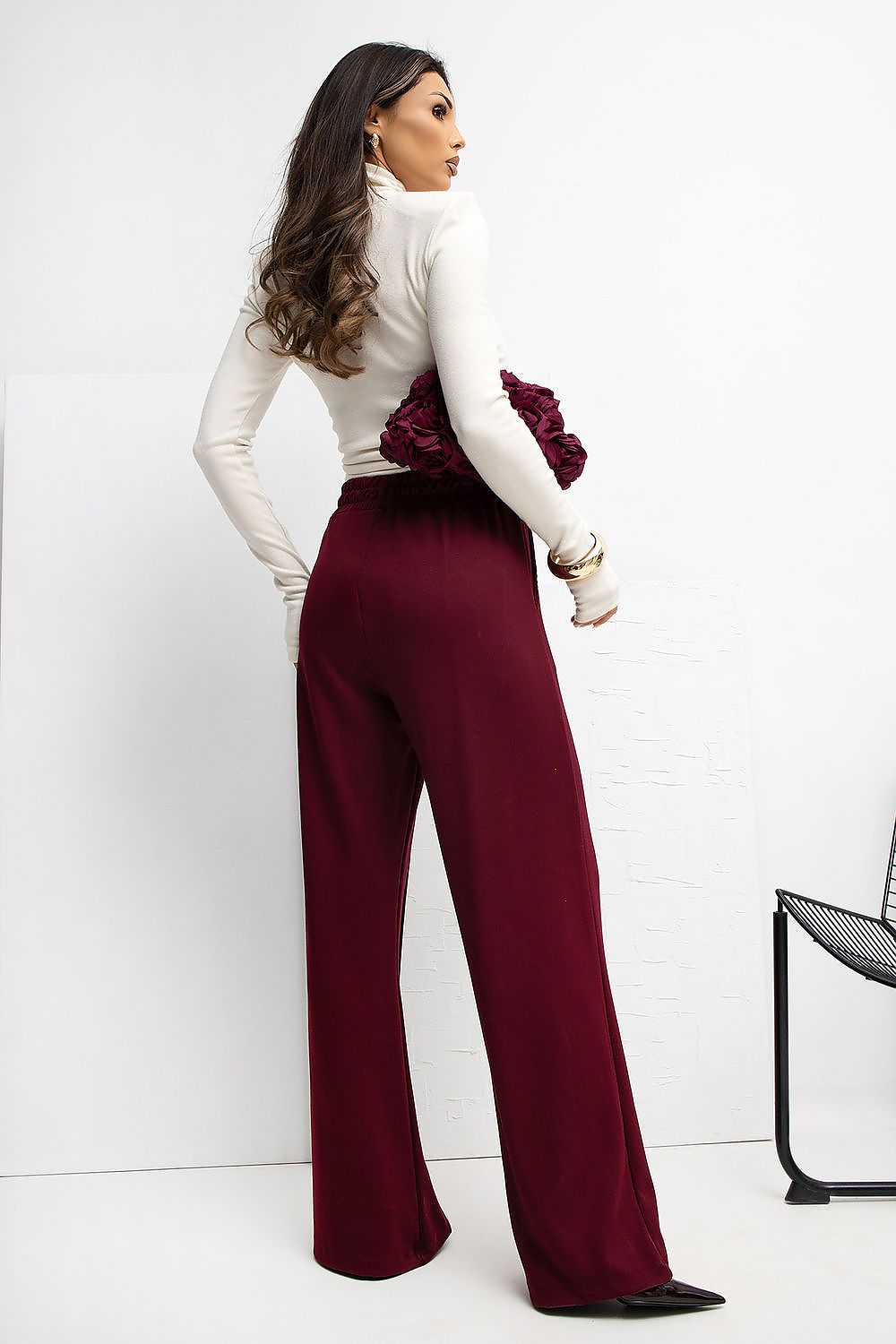 Jogginghose Damen Wide Leg High Waist Weich Casual
