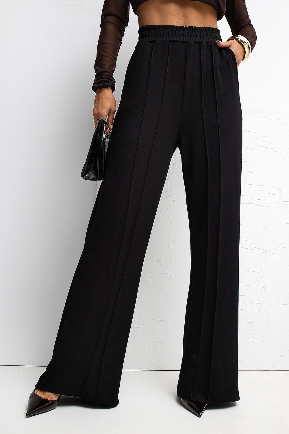 Jogginghose Damen Wide Leg High Waist Weich Casual