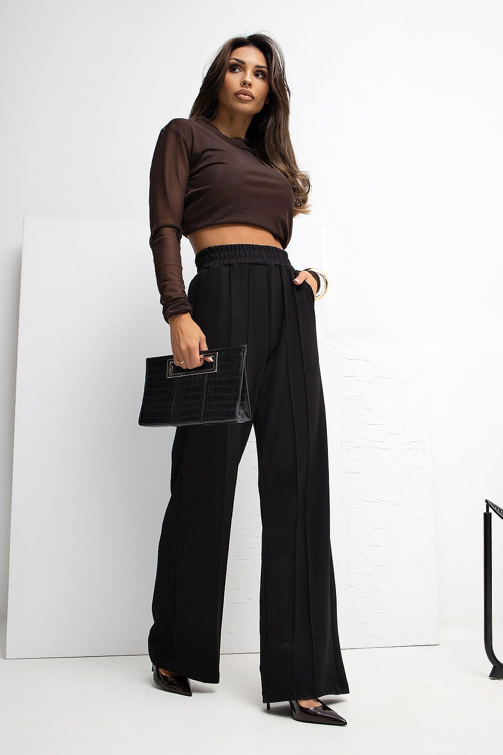 Jogginghose Damen Wide Leg High Waist Weich Casual