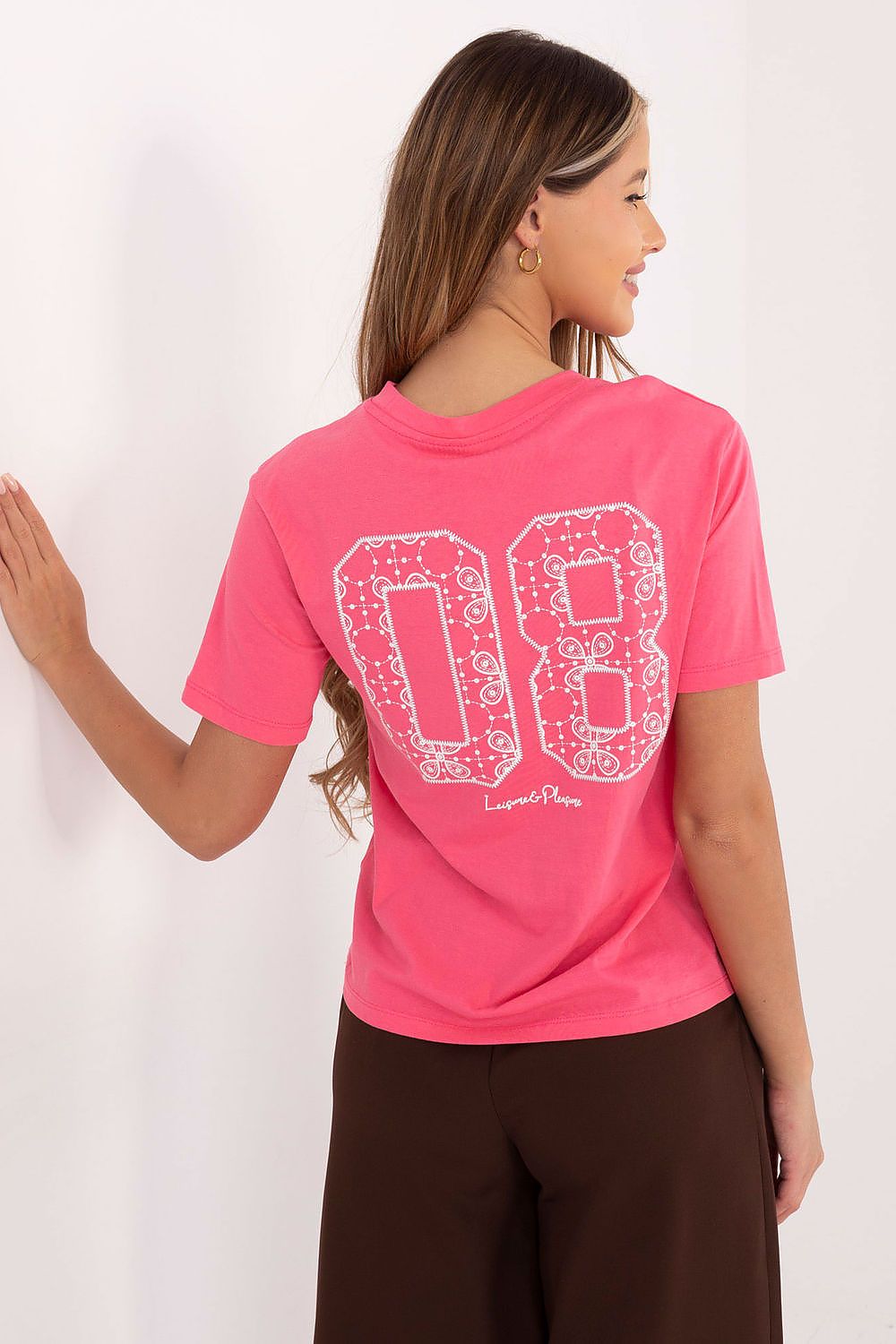 T-Shirt Damen Baumwolle Print Casual Rundhals