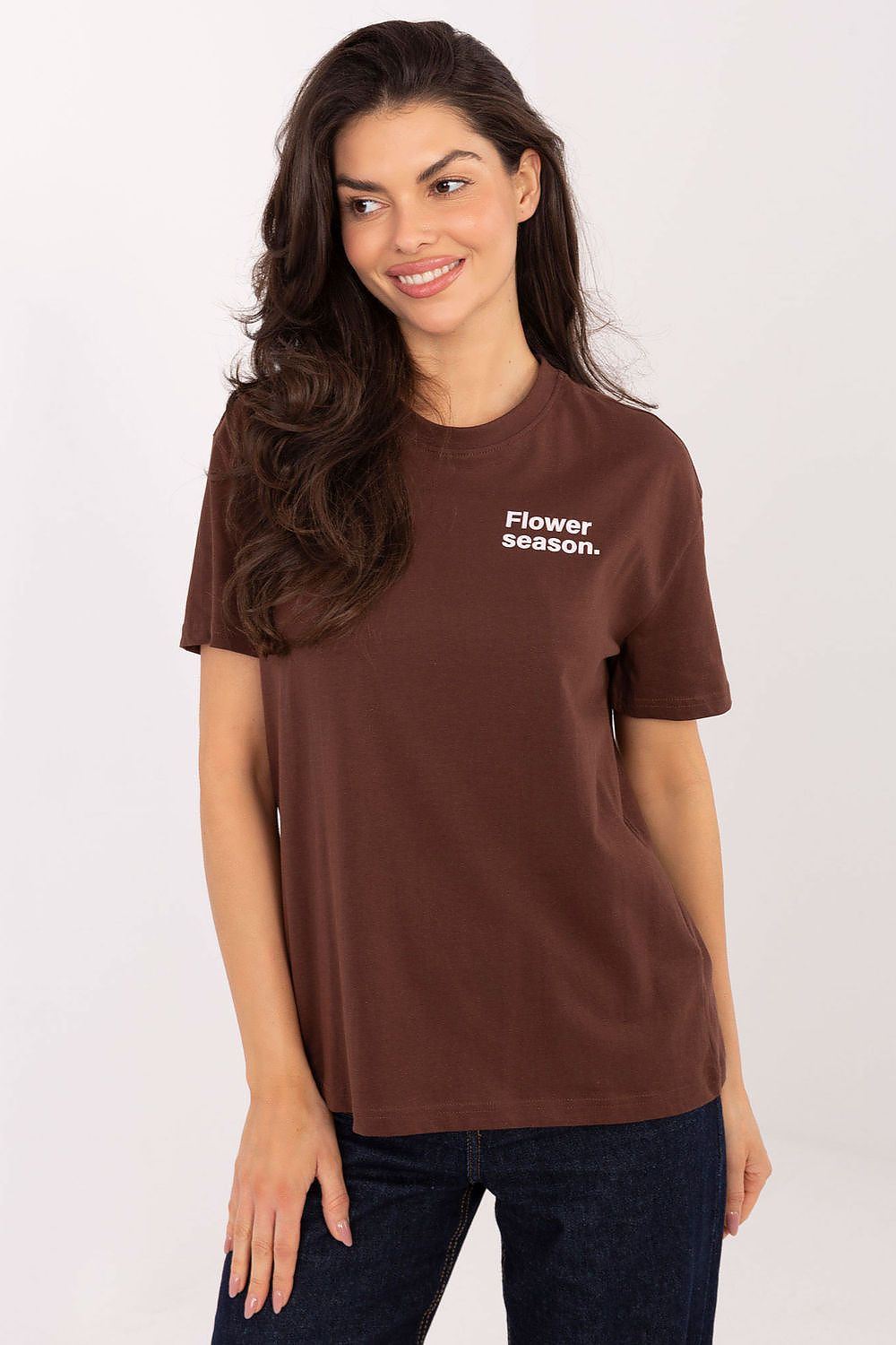 T-Shirt Damen Print Kurzarm 100% Baumwolle Casual
