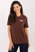 T-Shirt Damen Print Kurzarm 100% Baumwolle Casual