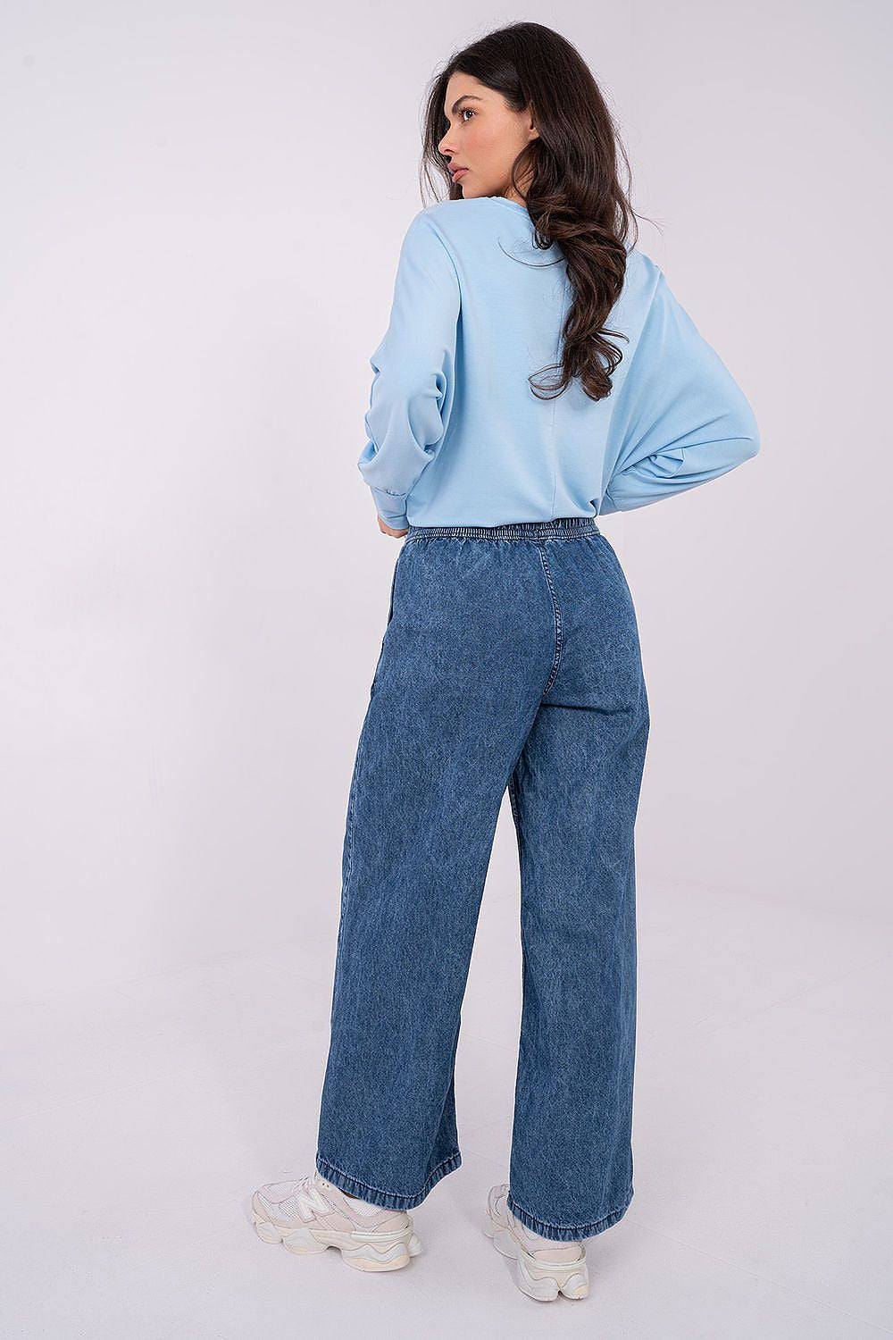 Wide Leg Jeans Damen Hohe Taille - Baumwolle Weites Bein Casual