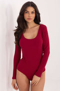 Body Damen Baumwolle Gerippt Langarm Rundhals