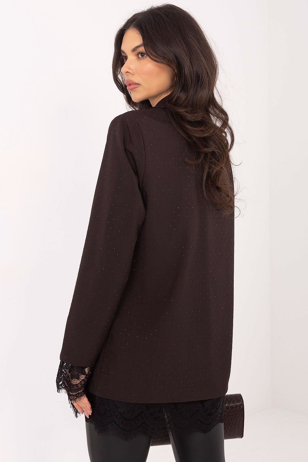 Damen Blazer mit Strass & Spitze – Elegant & Glamourös