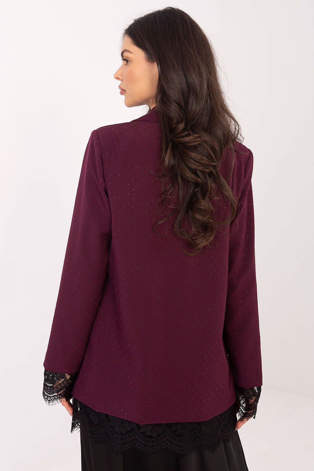 Damen Blazer mit Strass & Spitze – Elegant & Glamourös