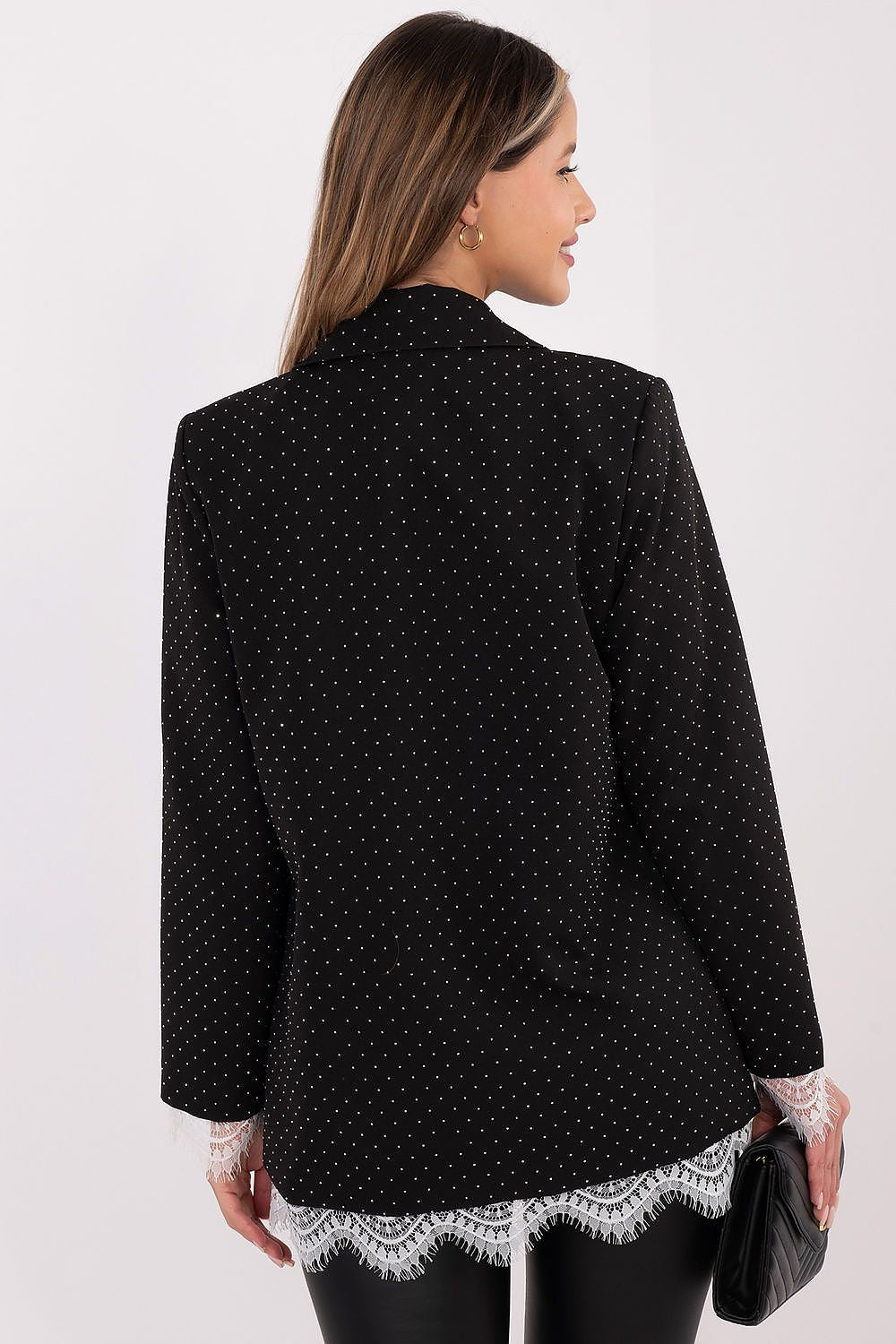 Damen Blazer festlich mit Strass & Spitze | Sakko Universalgröße