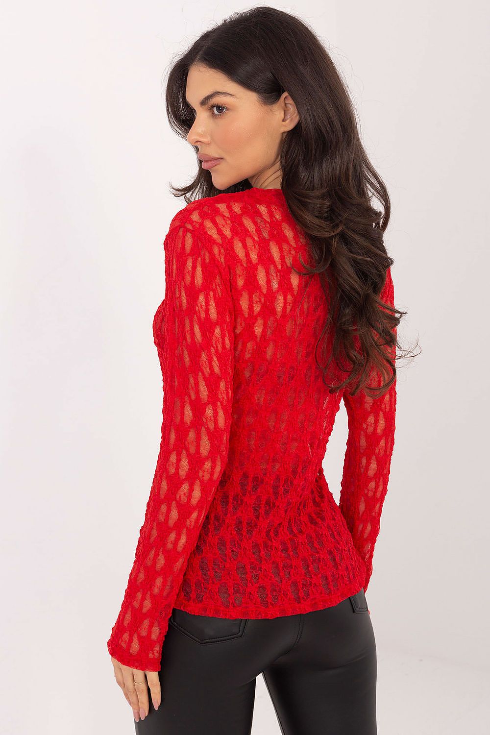 Spitzen-Shirt Damen – Elegantes Langarm-Top mit Bootsausschnitt