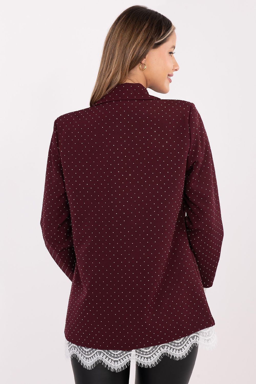 Damen Blazer festlich mit Strass & Spitze | Sakko Universalgröße