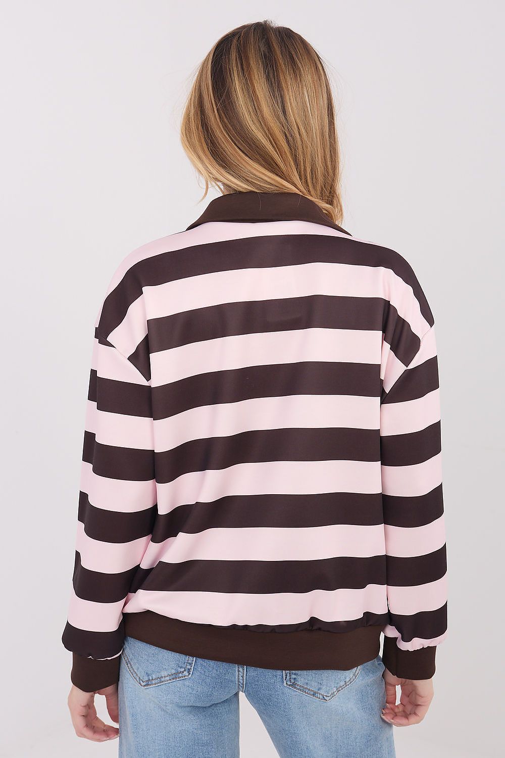 Damen Streifenpullover mit Stehkragen – Lässig & Bequem