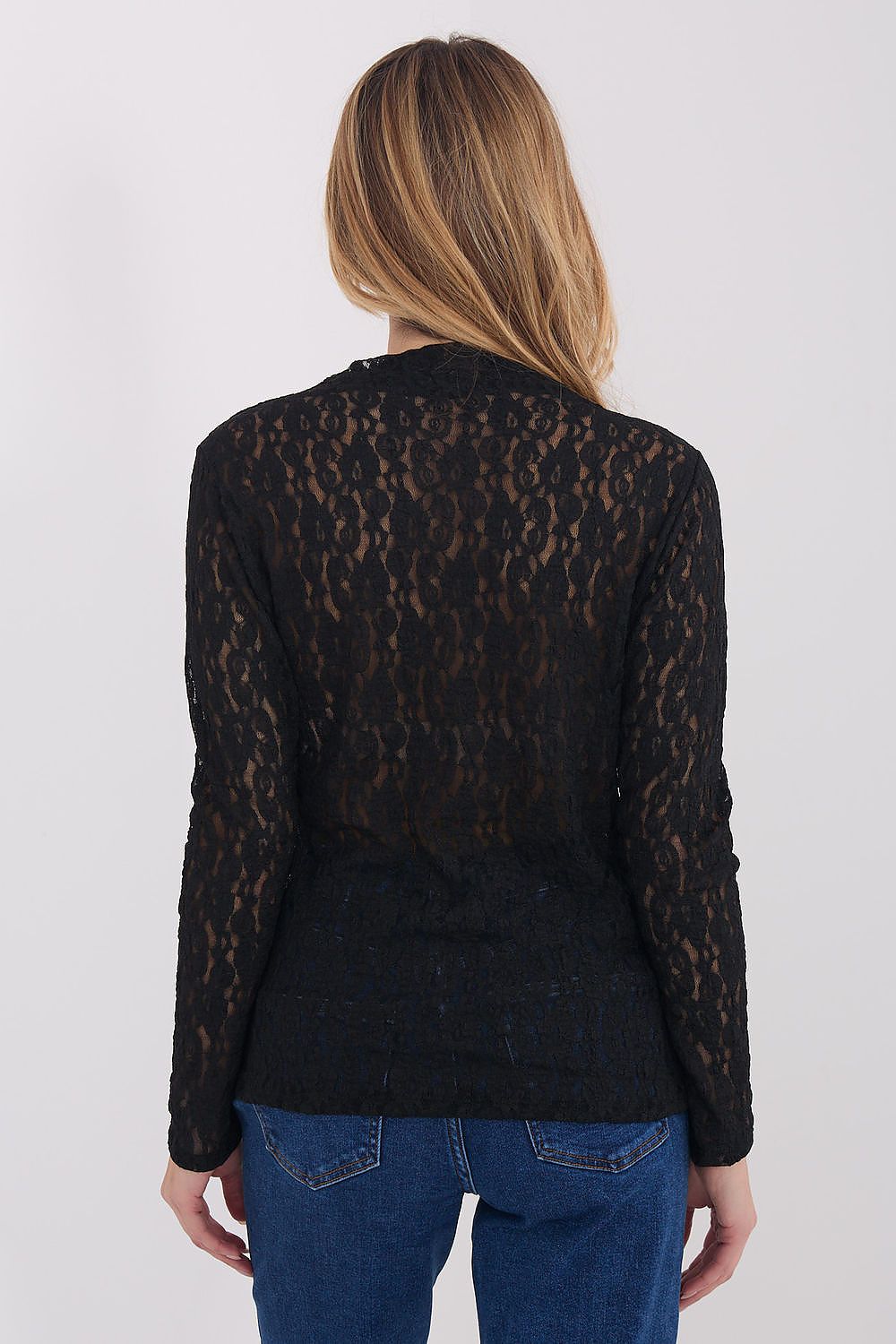 Spitzen-Shirt Damen – Elegantes Langarm-Top mit Bootsausschnitt