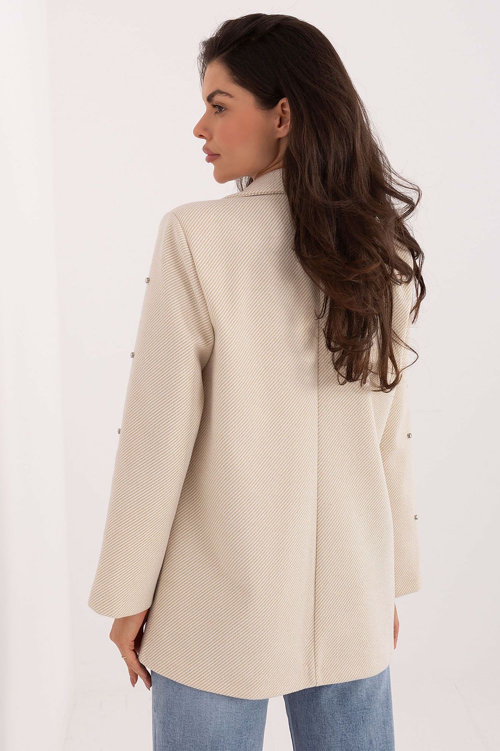 Damen Blazer mit Zirkonia-Verzierung & Schulterpolster | Sakko Party