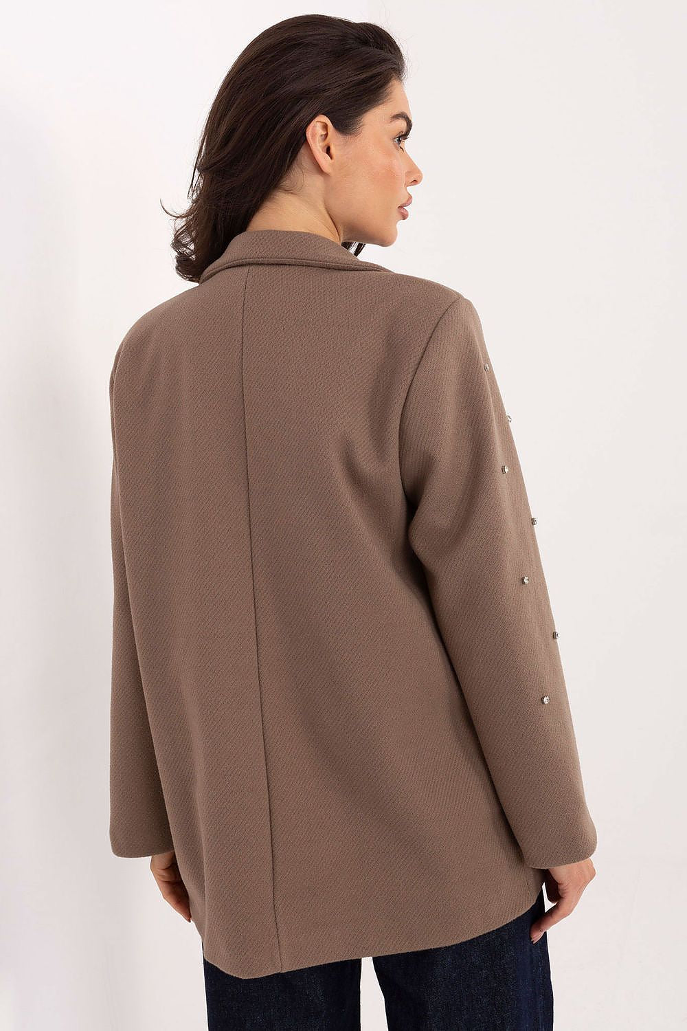 Damen Blazer mit Zirkonia-Verzierung & Schulterpolster | Sakko Party