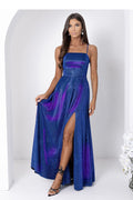 Maxikleid Damen gemustert – Langes Kleid Multifarben & Marineblau