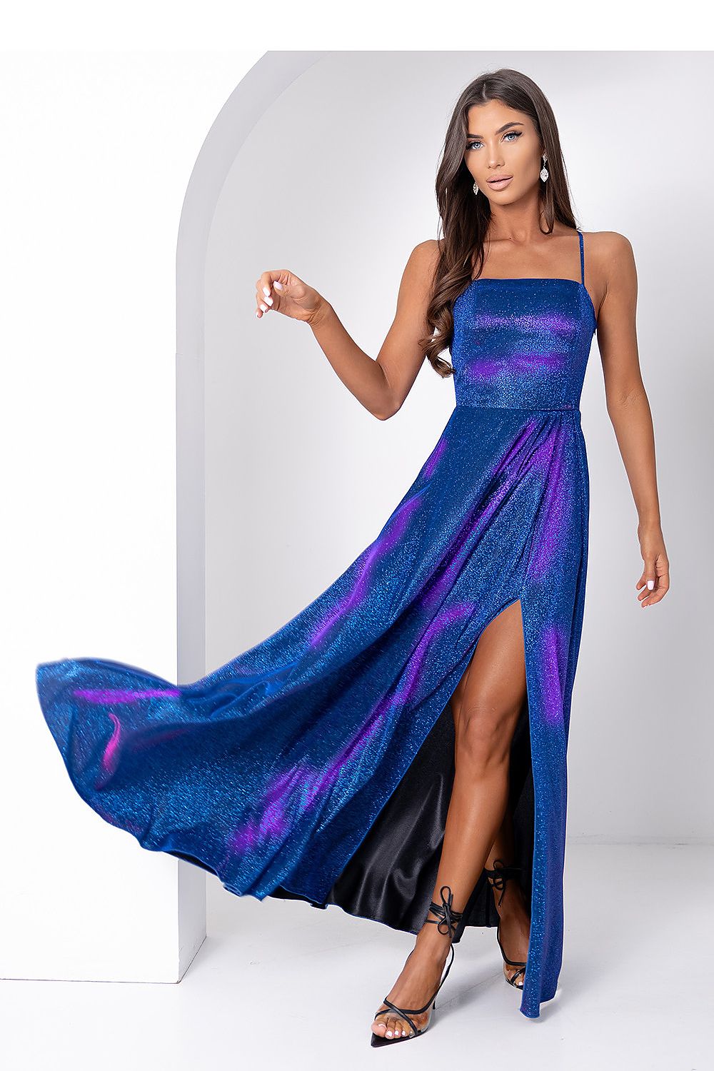 Maxikleid Damen gemustert – Langes Kleid Multifarben & Marineblau