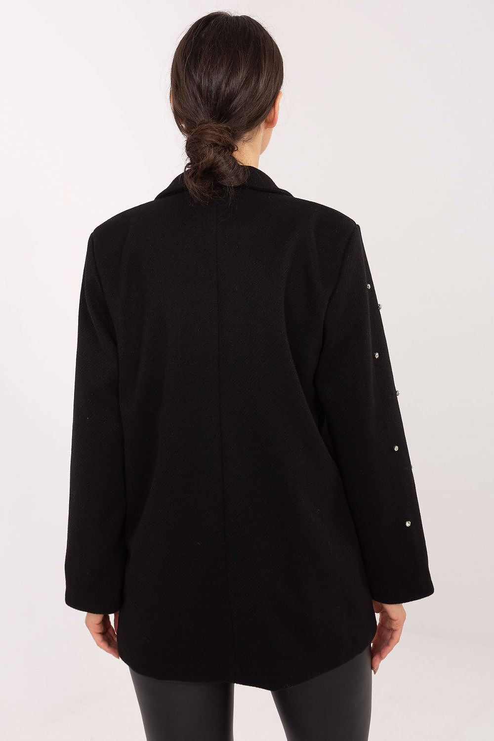 Damen Blazer mit Zirkonia-Verzierung & Schulterpolster | Sakko Party