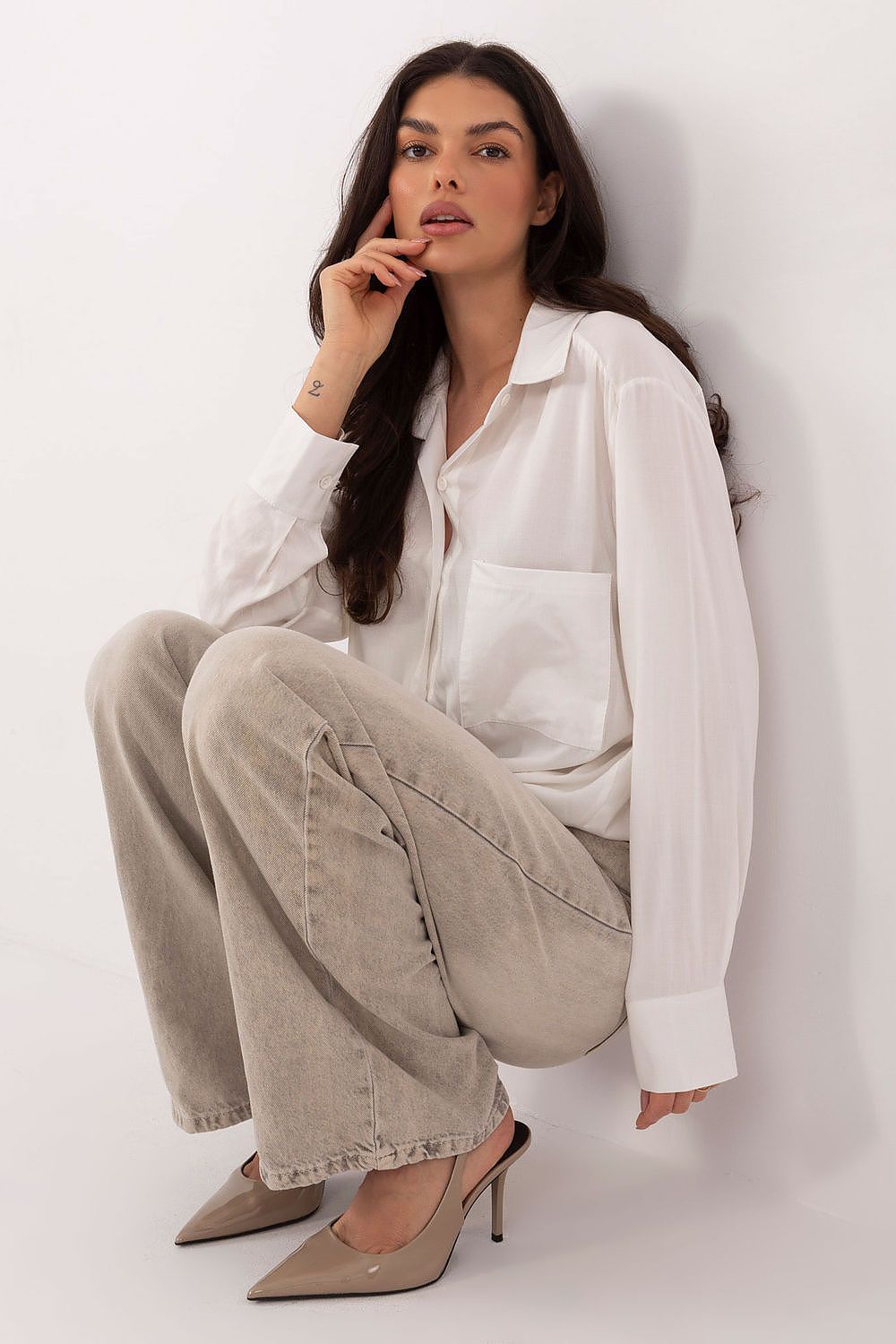 Damen Bluse Langarm Weiß – Klassisch & Elegant für Büro