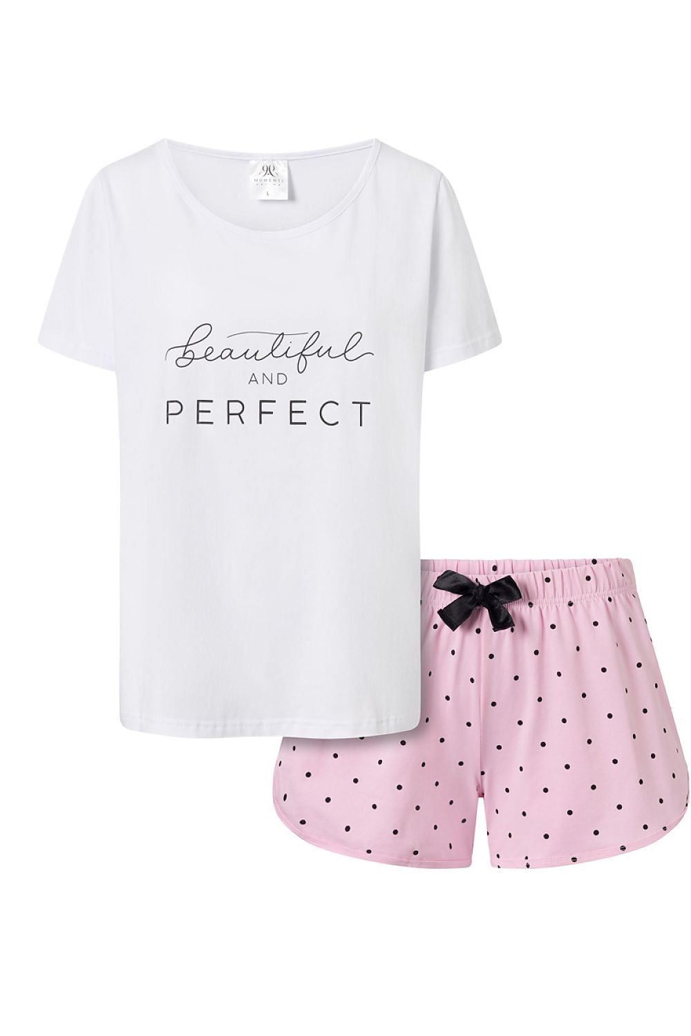 Pyjama Damen zweiteilig – Baumwoll-Shorty mit Print