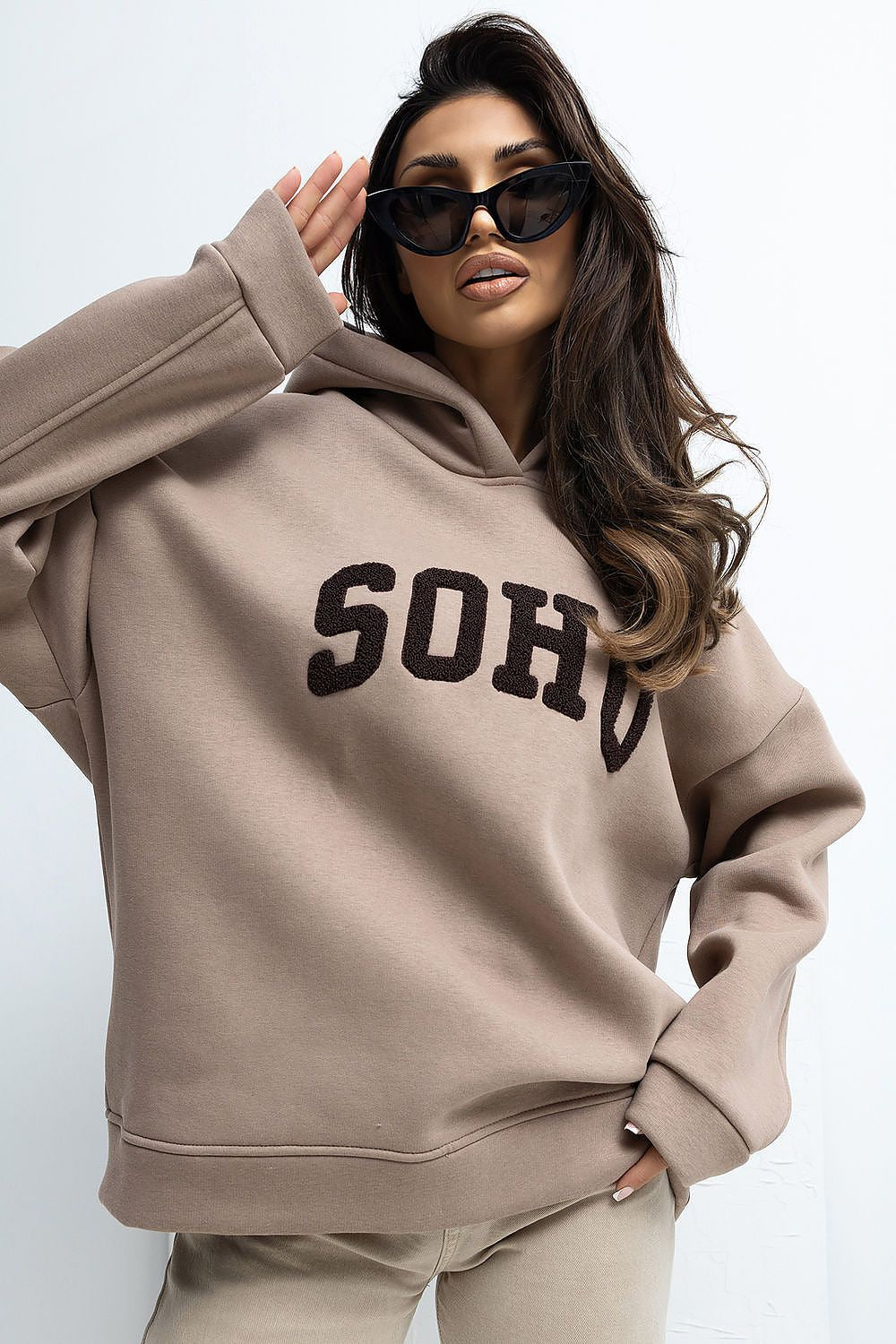 Damen Hoodie Baumwolle mit Schriftzug – Warm & Stylisch