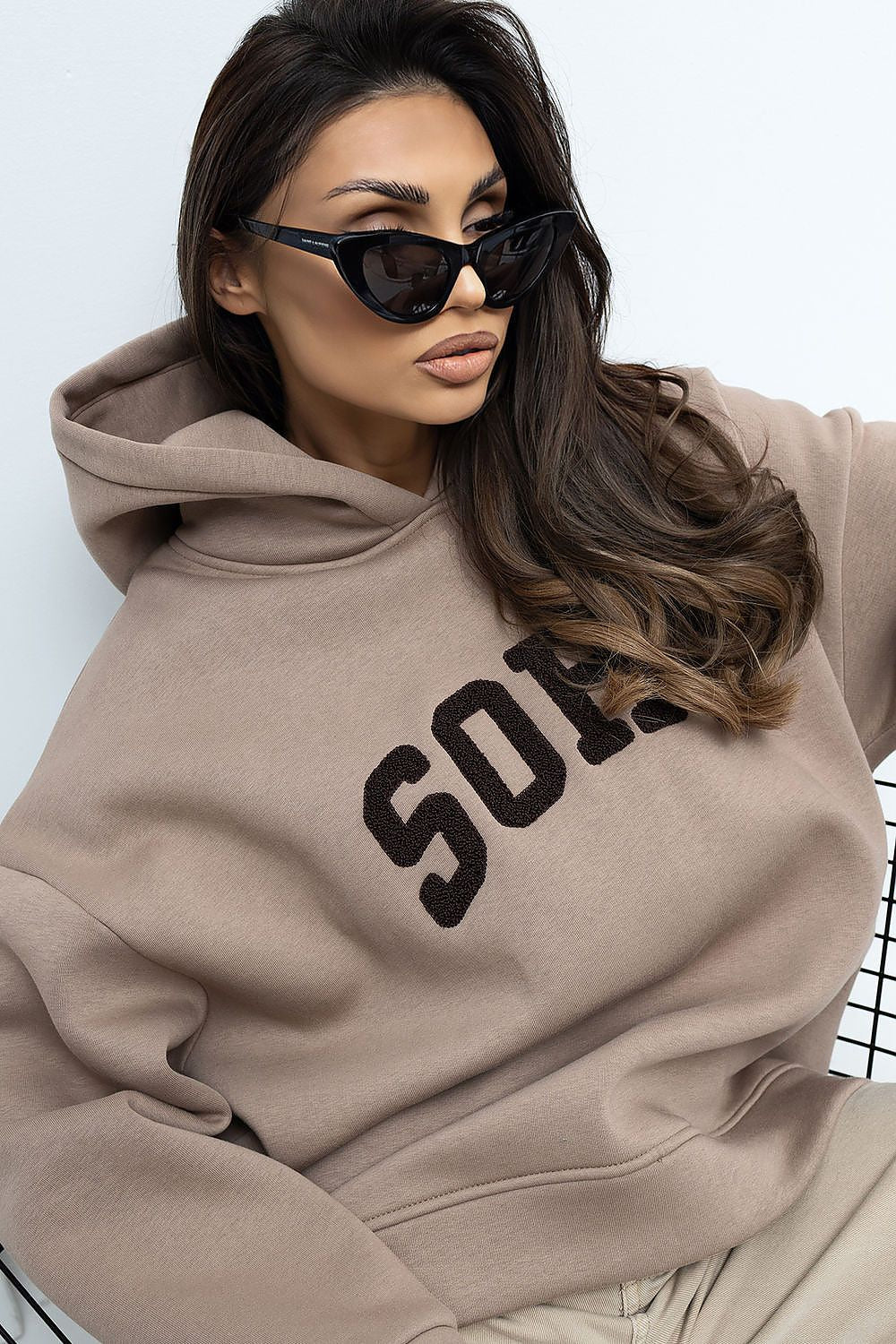 Damen Hoodie Baumwolle mit Schriftzug – Warm & Stylisch