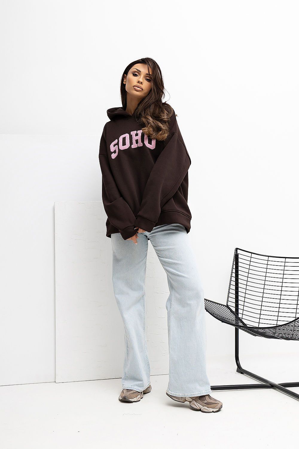 Damen Hoodie Baumwolle mit Schriftzug – Warm & Stylisch