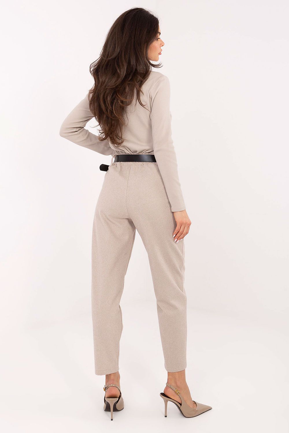 Zigarettenhose Damen Hahnentritt – Business & elegant mit Gürtel