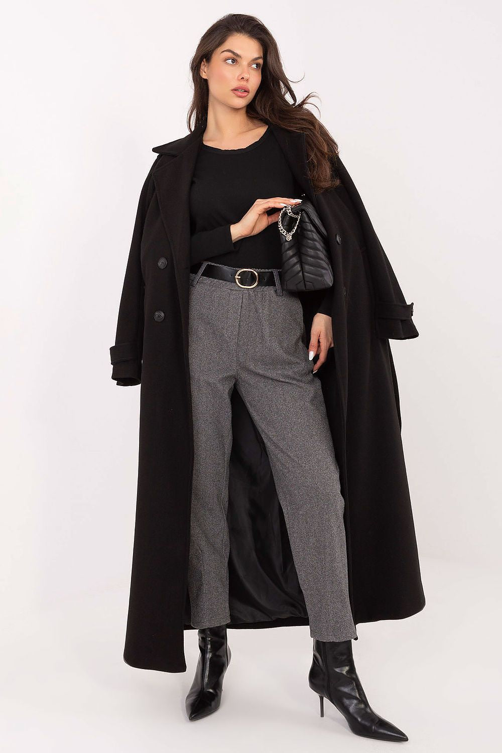 Zigarettenhose Damen Hahnentritt – Business & elegant mit Gürtel