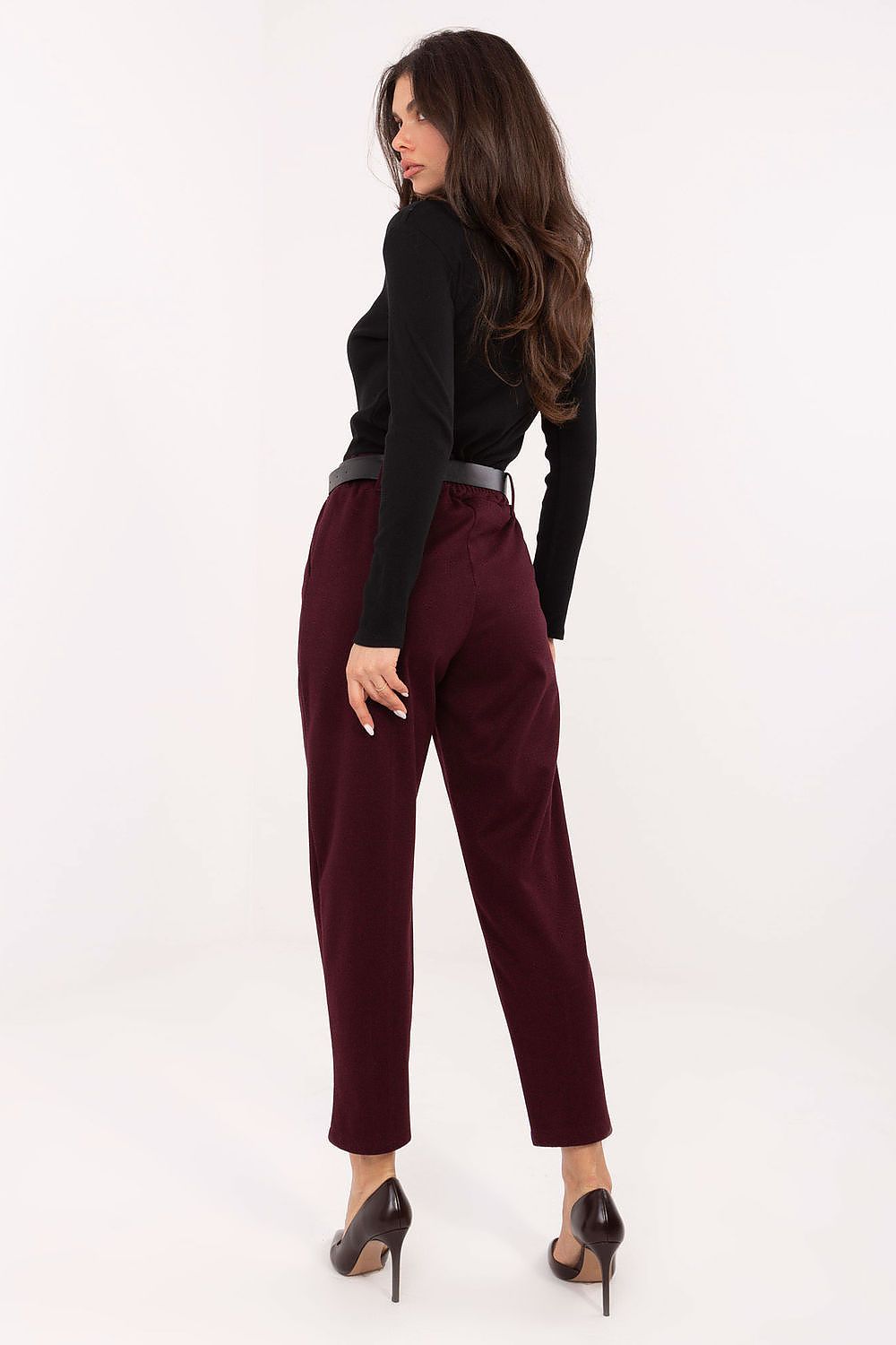 Zigarettenhose Damen Hahnentritt – Business & elegant mit Gürtel