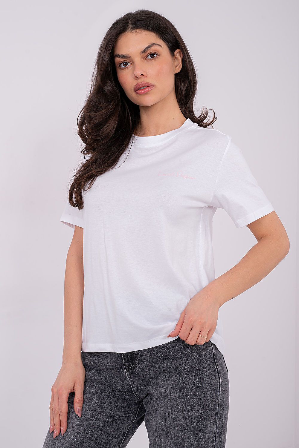T-Shirt Damen Baumwolle Print Casual Rundhals