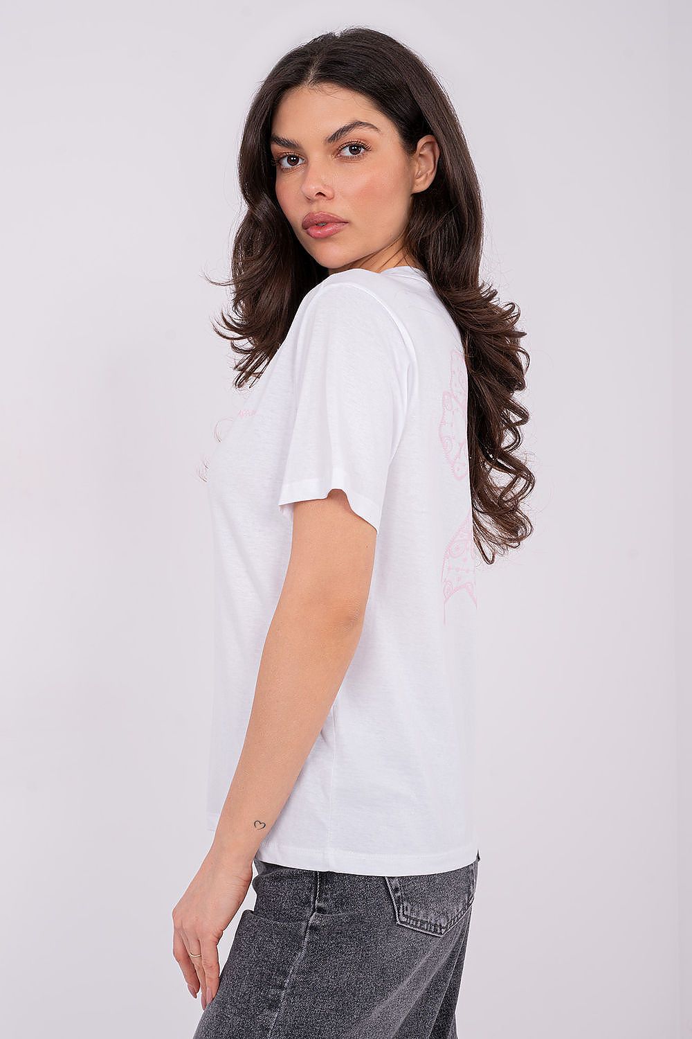 T-Shirt Damen Baumwolle Print Casual Rundhals