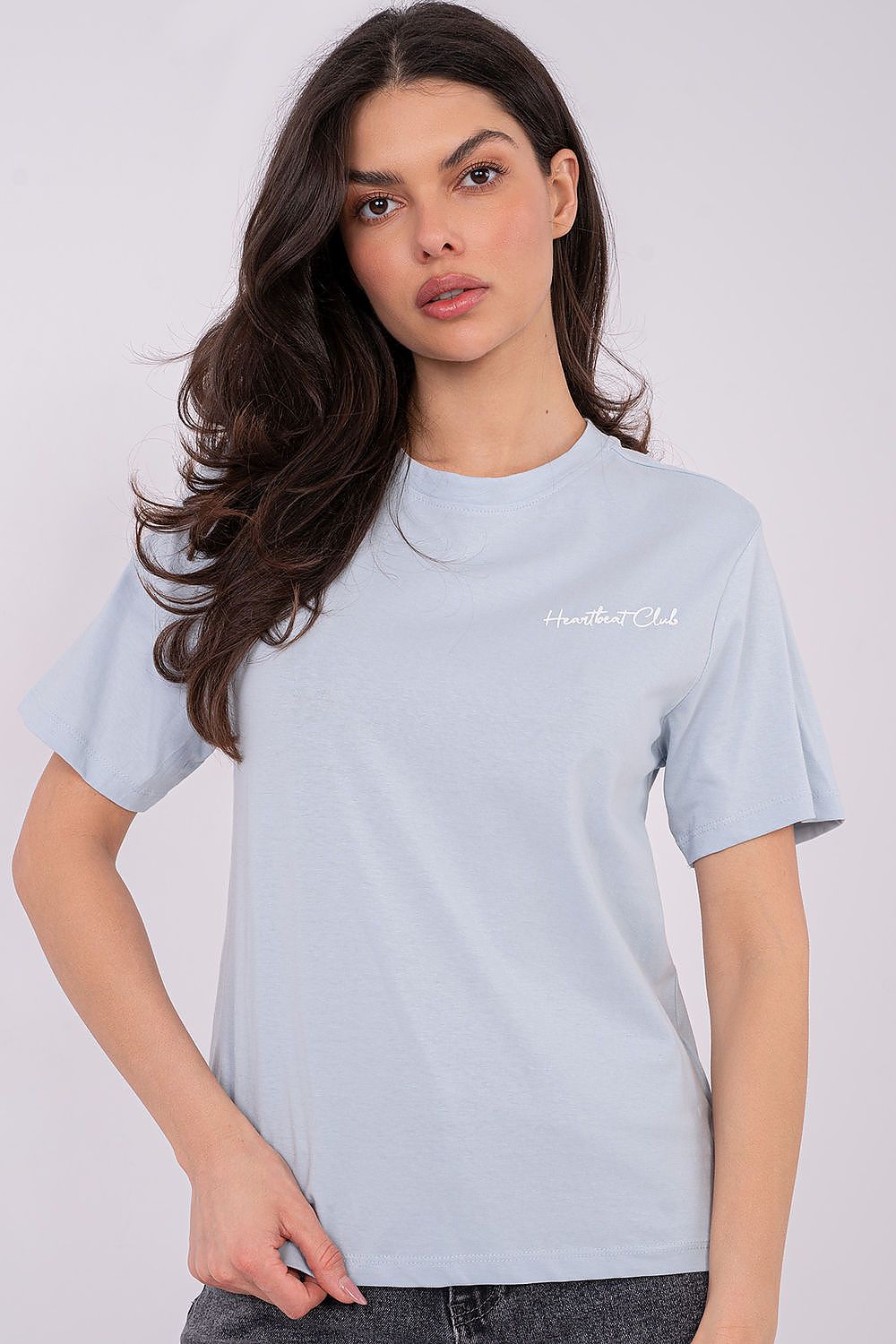 T-Shirt Damen Baumwolle Print Casual Rundhals