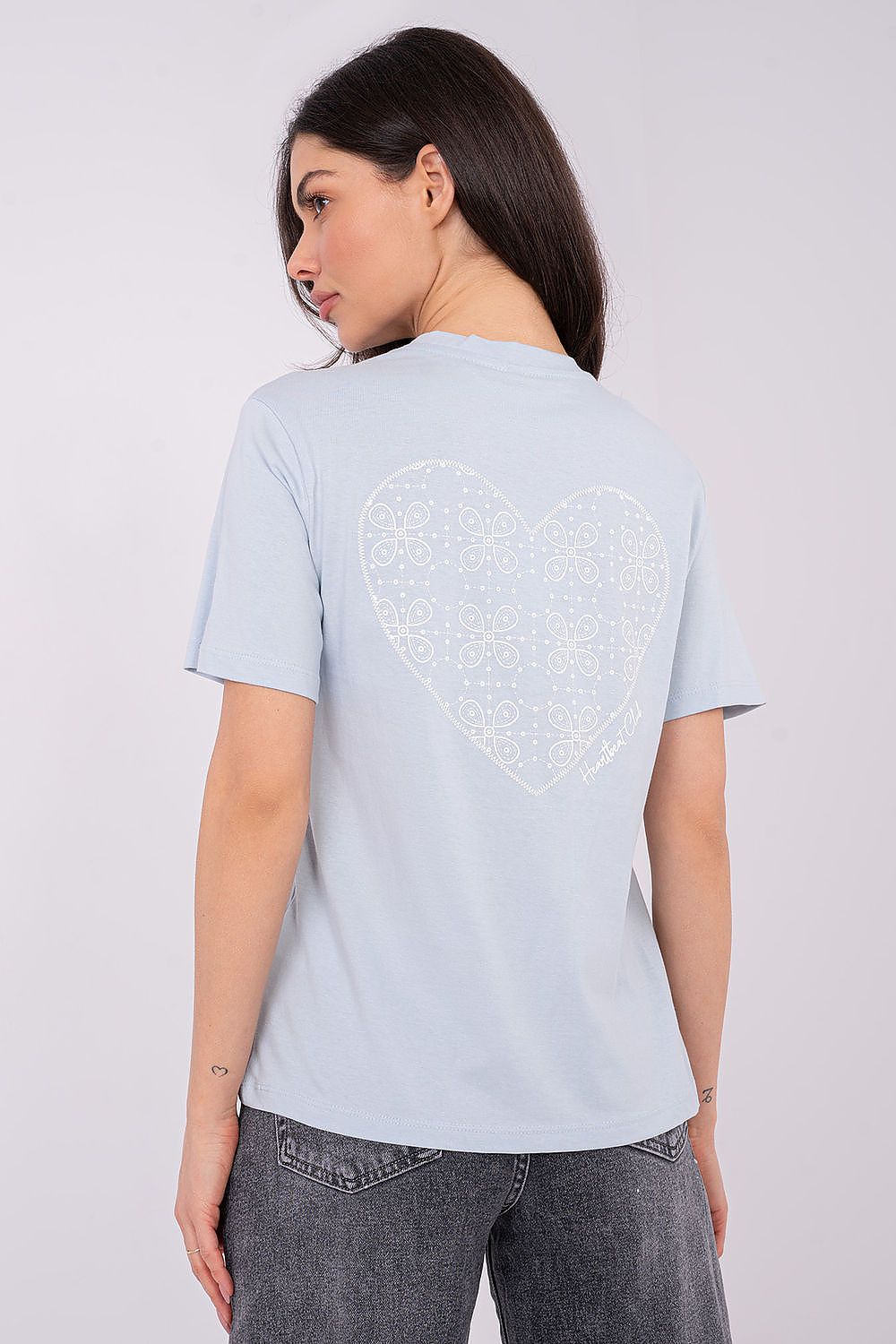 T-Shirt Damen Baumwolle Print Casual Rundhals
